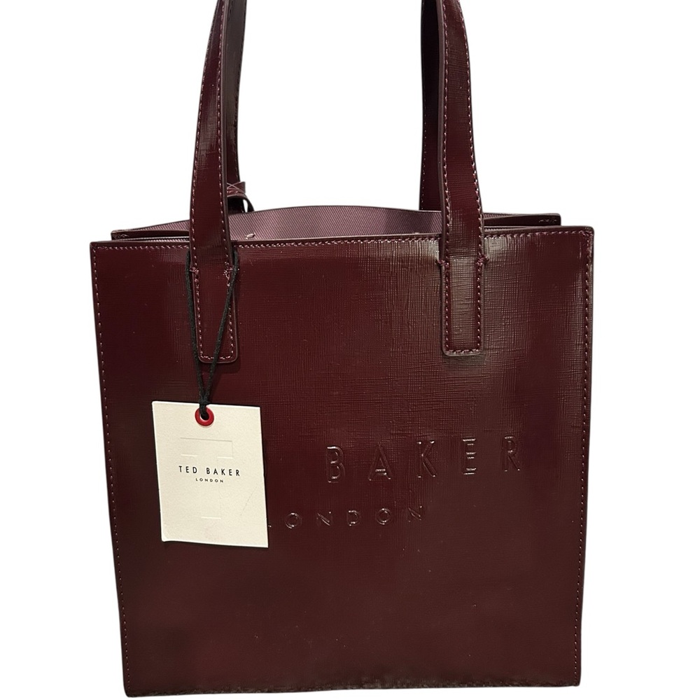 NWT Ted Baker Burgundy Leather Tote Bag